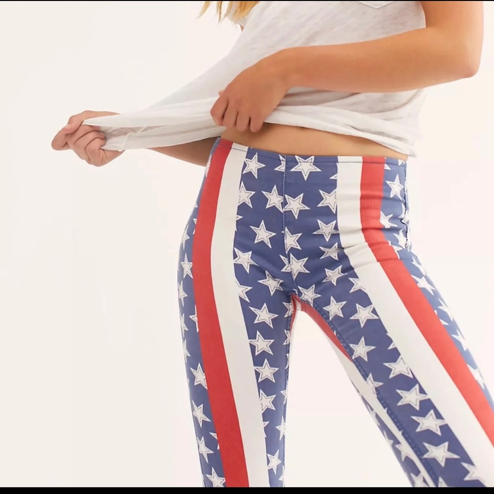Free People Stars and Stripes Penny pull on jeans